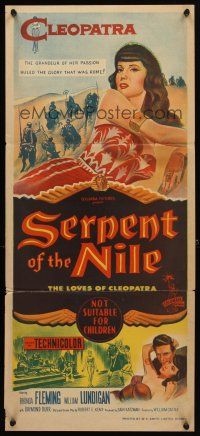 8c799 SERPENT OF THE NILE Aust daybill '53 sexiest Rhonda Fleming as Egyptian Queen Cleopatra!