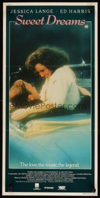 8c864 SWEET DREAMS Aust daybill '85 pretty Jessica Lange & Ed Harris in Patsy Cline bio!