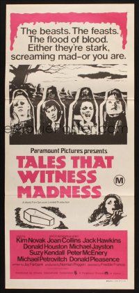 8c869 TALES THAT WITNESS MADNESS Aust daybill '73 Joan Collins, Donald Pleasence, horror!