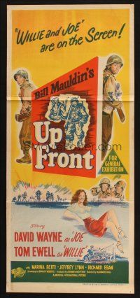8c937 UP FRONT Aust daybill '51 written by Bill Mauldin, art of soldiers David Wayne & Tom Ewell!