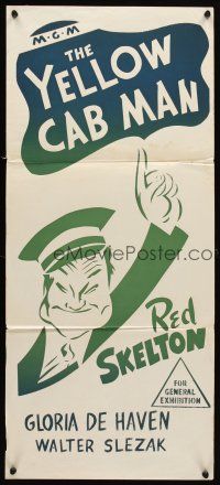 8c988 YELLOW CAB MAN Aust daybill '52 different silkscreen artwork of Red Skelton!