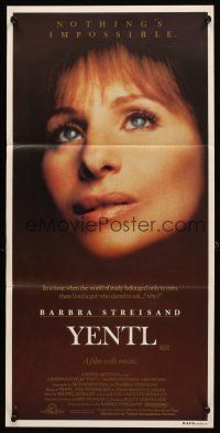 8c990 YENTL Aust daybill '83 close-up of star & director Barbra Streisand, nothing's impossible!