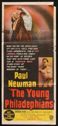 8c996 YOUNG PHILADELPHIANS Aust daybill '59 lawyer Paul Newman defends friend from murder charges!