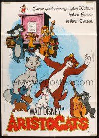 8c088 ARISTOCATS German R76 Walt Disney feline jazz musical cartoon, great colorful image!