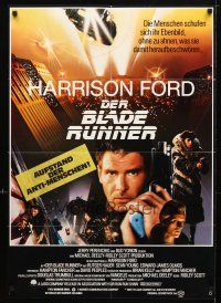 8c095 BLADE RUNNER German '82 Ridley Scott sci-fi classic, montage of Harrison Ford & cast!