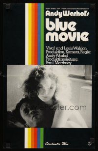 8c170 BLUE MOVIE German 12x19 '72 Andy Warhol, Paul Morrissey, sex thriller!