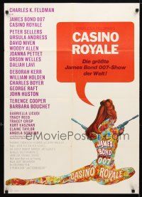 8c103 CASINO ROYALE German '67 all-star James Bond spy spoof, sexy psychedelic art by McGinnis!
