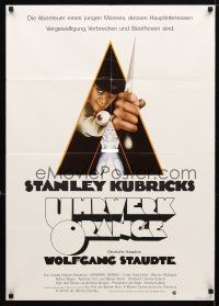 8c104 CLOCKWORK ORANGE German '72 Stanley Kubrick classic, Philip Castle art of Malcolm McDowell!