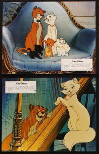 8c056 ARISTOCATS 12 French LCs R80s Walt Disney feline jazz musical cartoon, great colorful images!
