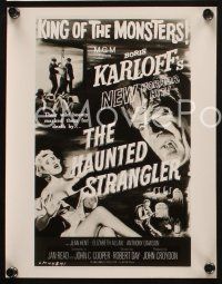 8d665 HAUNTED STRANGLER 5 8x10 stills '58 Boris Karloff, Jean Kent, English horror w/ artwork!