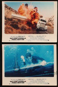 8d212 LICENCE TO KILL 7 Spanish/U.S. color 8x10.5 stills '89 Timothy Dalton as James Bond, Carey Lowell
