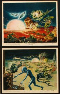 8d050 MYSTERIANS 10 color 8x10 stills '59 cool sci-fi alien & ships art by Lt. Colonel Robert Rigg!