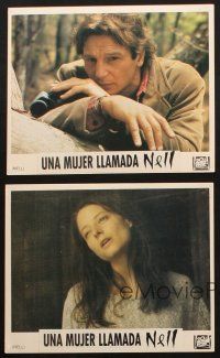 8d256 NELL 5 Spanish/U.S. 8x10 mini LCs '94 close-up of pretty Jodie Foster, Liam Neeson, Apted directed!