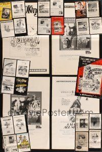 8e088 LOT OF 29 FOLDED AND UNFOLDED UNCUT PRESSBOOKS '50s-70s a variety of cool advertising!