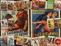 8e119 LOT OF 22 MOSTLY 1950s & 1960s BELGIAN POSTERS '50s-60s cool art from a variety of movies!