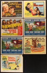8e031 LOT OF 7 TITLE LOBBY CARDS '50s Ronald Reagan, Anthony Quinn, Gary Cooper & more!