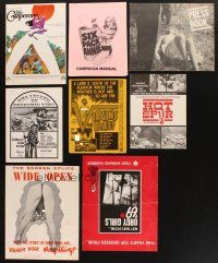 8e090 LOT OF 25 CUT & UNCUT SEXPLOITATION PRESSBOOKS '60s-70s filled with great sexy nude images!