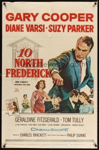 8f002 10 NORTH FREDERICK 1sh '58 Gary Cooper, Diane Varsi, from John O'Hara's best-seller!