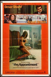 8f027 APPOINTMENT style A 1sh '69 Omar Sharif, sexy half-naked Anouk Aimee, Sidney Lumet!