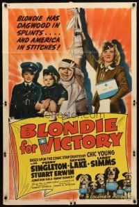 8f070 BLONDIE FOR VICTORY 1sh '42 Penny Singleton has Dagwood in splints & America in stitches!
