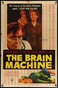 8f085 BRAIN MACHINE style A 1sh '56 Patrick Barr, he's escaped, the man with murder on his mind!