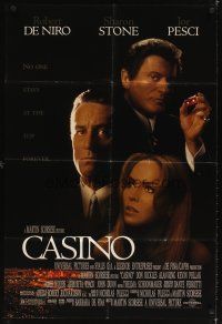 8f101 CASINO DS 1sh '95 headshots of Robert De Niro, Sharon Stone, Joe Pesci!