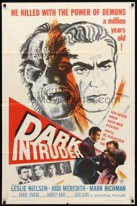 8f143 DARK INTRUDER 1sh '65 he kills with the power of demons a million years old, cool horror art
