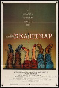 8f158 DEATHTRAP style A 1sh '82 art of Chris Reeve, Michael Caine & Dyan Cannon's feet!