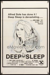 8f162 DEEP SLEEP 1sh '72 Alfred Sole directed, Ashton art of sexy woman!