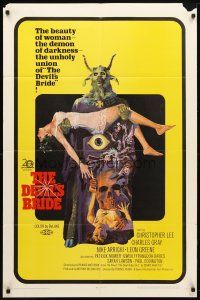 8f170 DEVIL'S BRIDE 1sh '68 wild art, the union of the beauty of woman and the demon of darkness!