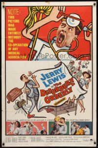 8f178 DISORDERLY ORDERLY 1sh '65 artwork of wackiest hospital nurse Jerry Lewis!