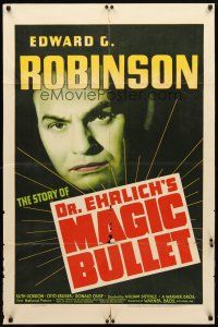 8f190 DR. EHRLICH'S MAGIC BULLET 1sh '40 Edward G. Robinson searches for a cure for syphilis!