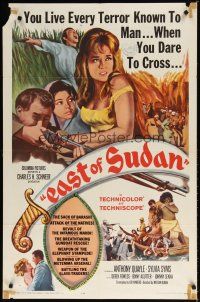 8f208 EAST OF SUDAN 1sh '64 Anthony Quayle, sexy Sylvia Syms, first Jenny Agutter!