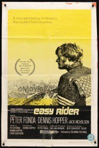 8f212 EASY RIDER 1sh '69 Peter Fonda, motorcycle biker classic directed by Dennis Hopper!