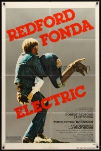 8f217 ELECTRIC HORSEMAN 1sh '79 Sydney Pollack, great image of Robert Redford & Jane Fonda!