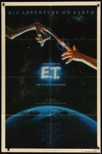 8f204 E.T. THE EXTRA TERRESTRIAL 1sh '82 Steven Spielberg, John Alvin artwork!
