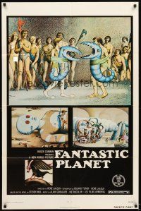 8f252 FANTASTIC PLANET 1sh '73 wacky sci-fi cartoon, wild artwork image, Cannes winner!