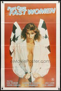 8f256 FAST CARS FAST WOMEN 1sh '81 sexy girl wearing racing jacket, Ron Jeremy, x-rated!