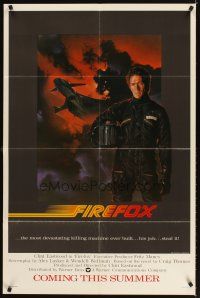 8f274 FIREFOX advance 1sh '82 cool C.D. de Mar art of killing machine, Clint Eastwood!