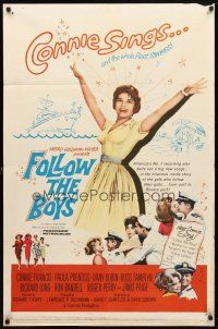 8f293 FOLLOW THE BOYS 1sh '63 Connie Francis sings and the whole Navy fleet swings!