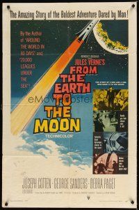 8f315 FROM THE EARTH TO THE MOON 1sh '58 Jules Verne's boldest adventure dared by man!