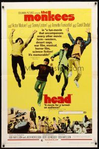 8f411 HEAD 1sh '68 The Monkees, Peter Tork, Davy Jones, Micky Dolenz, Michael Nesmith