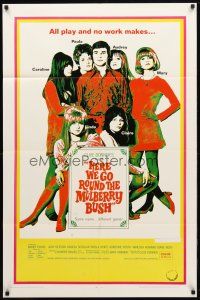 8f426 HERE WE GO ROUND THE MULBERRY BUSH 1sh '68 Judy Geeson, Barry Evans, Angela Scoular!