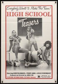 8f432 HIGH SCHOOL TEASERS 1sh '81 sexy cheerleaders in football pads & little else!