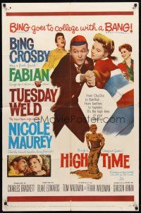 8f433 HIGH TIME 1sh '60 Blake Edwards directed, Bing Crosby, Fabian, sexy young Tuesday Weld!