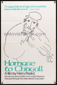 8f444 HOMAGE TO CHAGALL 1sh '77 Harry Rasky documentary about painter Marc Chagall!