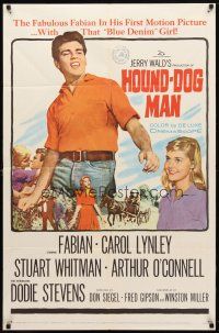8f461 HOUND-DOG MAN 1sh '59 Fabian starring in his first movie with pretty Carol Lynley!