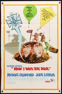 8f467 HOW I WON THE WAR 1sh '68 great wacky art of John Lennon & Michael Crawford on helmet!