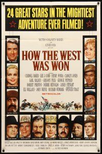 8f468 HOW THE WEST WAS WON 1sh '64 John Ford epic, Debbie Reynolds, Gregory Peck & all-star cast!