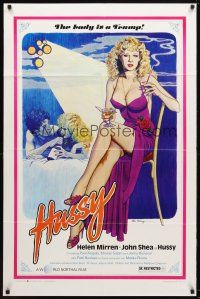 8f473 HUSSY 1sh '80 Tierney artwork of sexy Helen Mirren, the lady is a tramp!